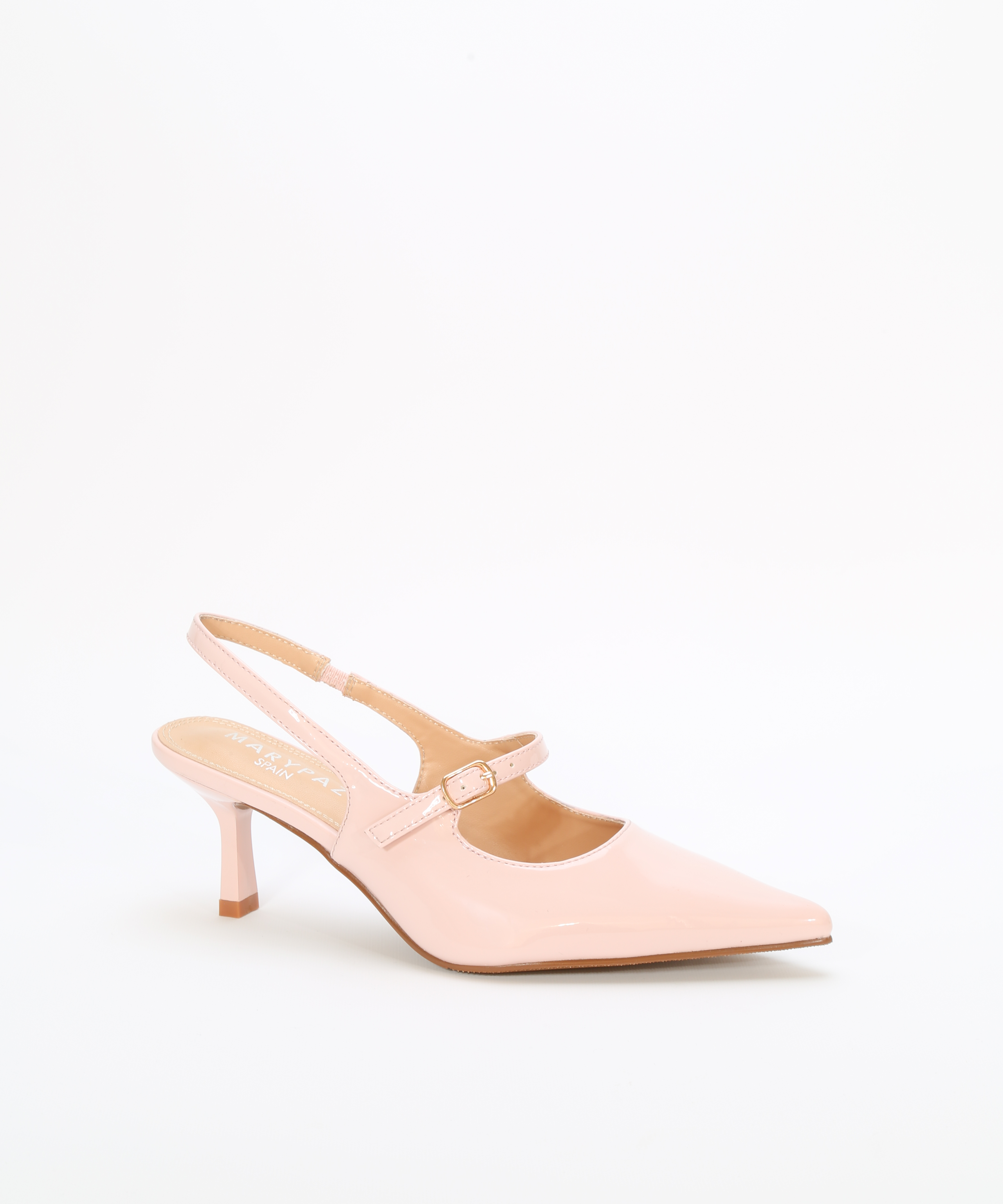 Sapato de salto aberto atr&aacute;s com fivela image number null